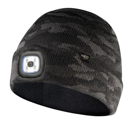 Шапка с LED фенер, двуслойна, CAMO URBAN, 81-632